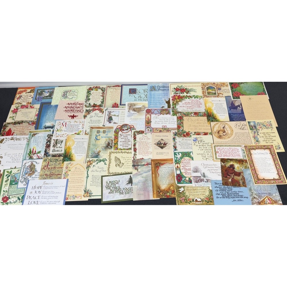 Vintage Christmas Cards Fronts ONLY Bible Verses More Scrapbooking Crafts 50+